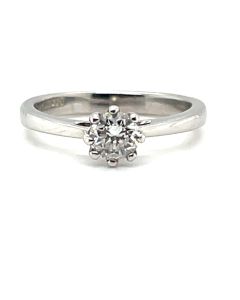 Pre-owned Platinum 0.41ct ‘D VS1’ Round Brilliant cut Diamond Solitaire Ring