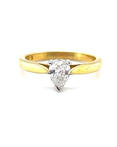 18ct Yellow and White Gold 0.53ct Diamond Solitaire Ring