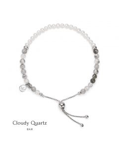 Jersey Pearl Sky Bar Pearl Bracelet with Cloudy Quartz