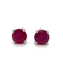 18ct White Gold 1.18ct Ruby Stud Earrings