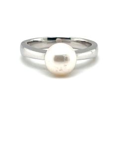 14ct White Gold Fresh Water Pearl Ring