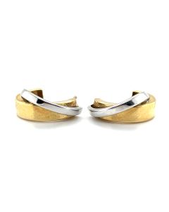 9ct Yellow and White Gold Hoop Earrings
