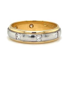 Pre-Owned 18ct Yellow Gold and Platinum 0.40ct Diamond Wedding Ring
