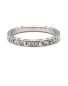 Platinum 0.15ct Diamond 15 stone half eternity/wedding ring
