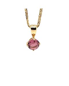 9ct Yellow Gold Pink Tourmaline Drop Pendant