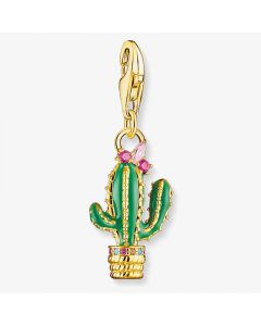 Thomas Sabo Charm pendant green cactus gold plated