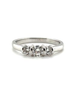 18ct White Gold 0.53ct Three-Stone Diamond Ring