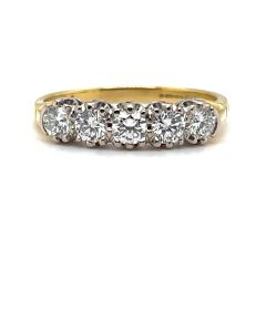 18ct Yellow and White Gold 0.52ct Diamond Five-Stone Ring  