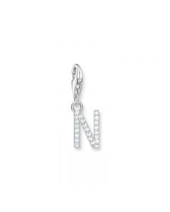 Thomas Sabo Silver Letter N with white stones