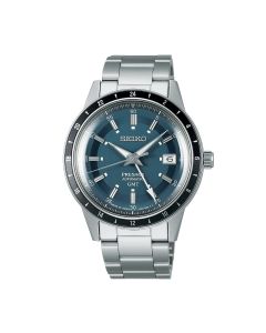 Seiko Presage 'Petrol Blue' Style 60s Road Trip GMT 41mm Mens Watch