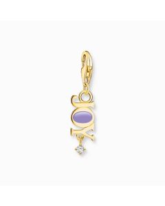Thomas Sabo Joy charm with white stone gold plated 