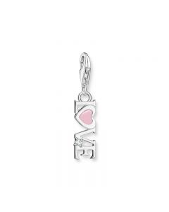 Thomas Sabo Charm pendant Love with pink heart and stone silver