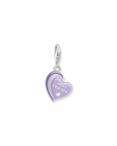 Thomas Sabo Charm Pendent Best Friends With Violet Cold Enamel Silver Blackened