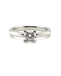 Platinum 0.71ct tulip set Diamond Solitaire ring