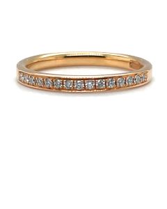 18ct Rose Gold 0.15ct Diamond 15 stone half eternity ring