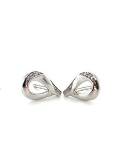 9ct White Gold Diamond Stud Earrings