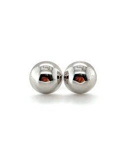 9ct White Gold Semi Sphere Earring