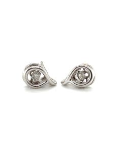 9ct White Gold 0.11ct Pear Shaped Diamond Stud Earrings