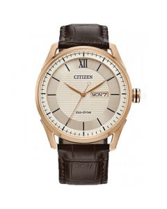 Citizen Mens Eco-Drive Gold Plated Dial