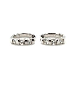 18ct White Gold 0.38ct Diamond Hoop Earrings