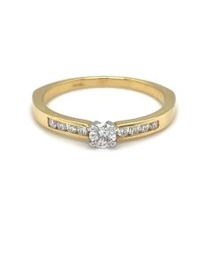 18ct Yellow and White Gold Diamond Solitaire Ring 