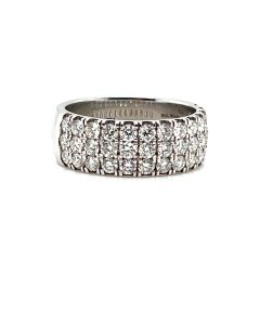 18ct White Gold 3 row Diamond 1.35ct Diamond Ring