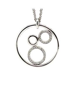 18ct White Gold 0.12ct Diamond Pendant with Chain