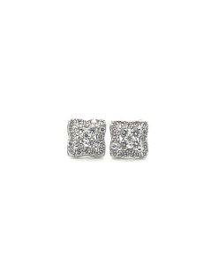 18ct White Gold 0.33ct Diamond Stud Cluster Earrings
