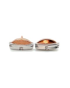 9ct White and Rose Gold Stud Earrings