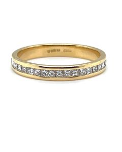 18ct Yellow Gold 0.30ct Diamond 20 stone half eternity ring