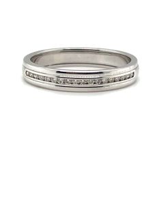 18ct White Gold 0.13ct Diamond Half Eternity Ring 