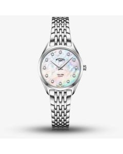 Rotary Ladies Ultra Slim Diamond Set With Mother Pearl Dial 