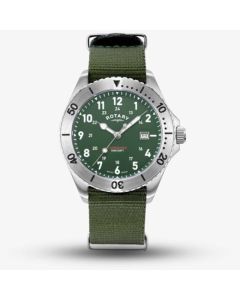 Rotary Mens Commando Khaki Fabric Strap Watch