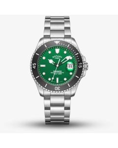 Rotary Mens Seamatic Automatic Green Dial Watch