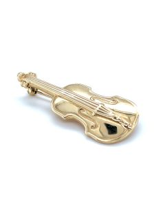 9ct Yellow Gold Violin Brooch
