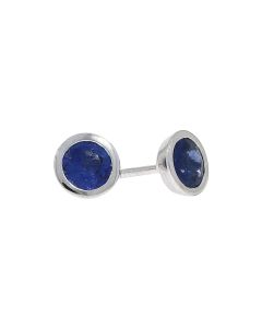 18ct White Gold Sapphire solitaire rub over martini studs