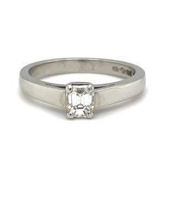 Pre-owned Platinum 0.40ct Emerald cut Diamond Solitaire Ring 