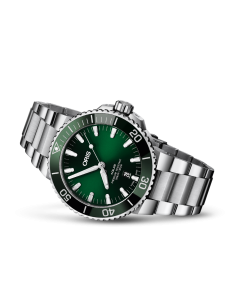 Oris Mens Aquis Date With Green Dial