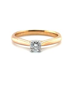 18ct Rose Gold and 18ct White Gold 0.24ct Diamond Solitaire Ring