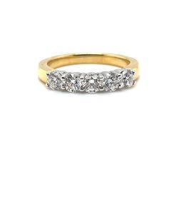 18ct Yellow & white Gold 1.04ct Diamond half eternity ring