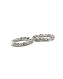 18ct White Gold 0.87ct Diamond Hoop Earrings