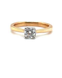 18ct Rose Gold 0.44ct Solitaire Diamond Ring