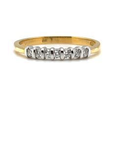18ct Yellow and White Gold 0.18ct Diamond Half-Eternity Ring  