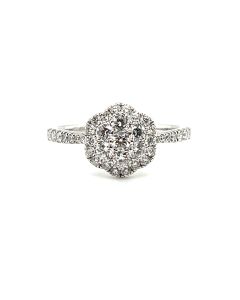 18ct White Gold 0.70ct Diamond Cluster Ring