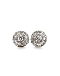 18ct White Gold 0.54ct Diamond Swirl Stud Earrings
