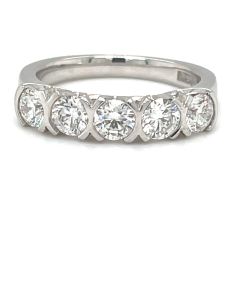 Platinum 1.31ct Diamond half eternity ring