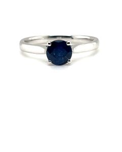 Pre-Owned 9ct White Gold 0.50ct Sapphire Solitaire Ring