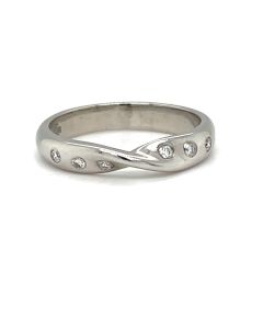 Pre-Owned Platinum Diamond Six Stone Twist Wedding Ring