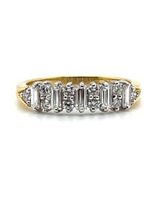 18ct Yellow and White Gold 0.69ct Diamond Half Eternity Ring 