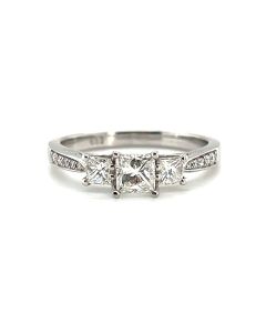 Platinum 0.75ct Three-Stone Diamond Ring